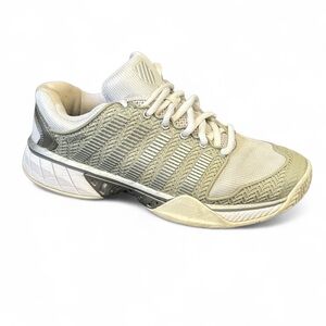 K Swiss White Silver Athletic Tennis Sneakers Size 8.5‎ Lace Up Court Shoes